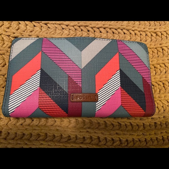 Blue Leather Fossil Bag with wallet - Picture 2 of 4